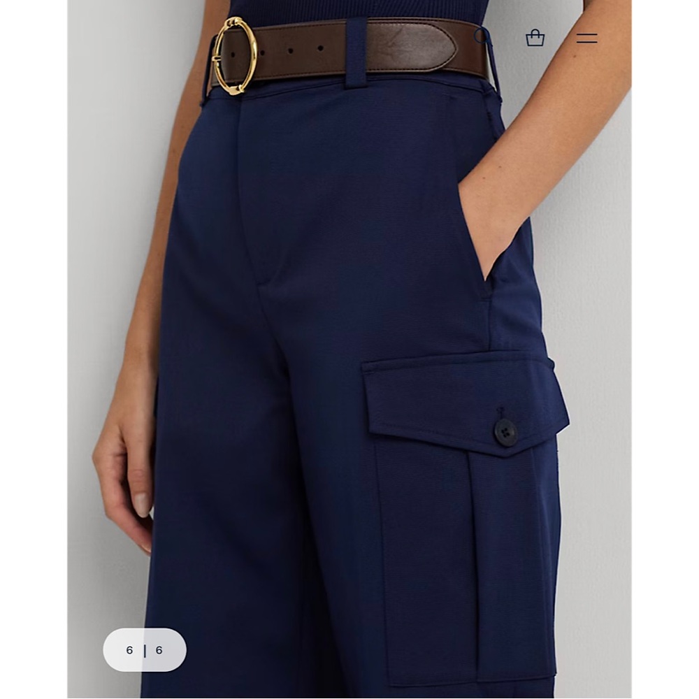 Lauren Ralph Lauren Faille Cargo Pant Navy Blue 8 - Picture 4 of 12